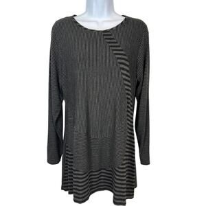 NICHE Nilgun Derman stripe asymmetrical Jersey tunic top
